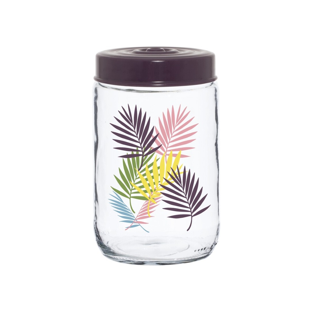 660 cc Decorated Jar-Purple Leaf-Patterned