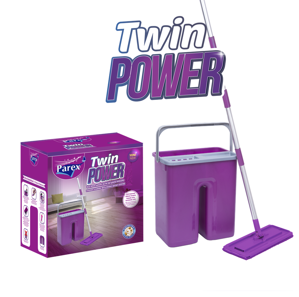 PAREX TWIN POWER CLEANINGTABLET MOP SET