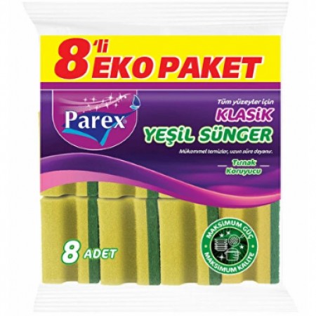 PAREX SPONGE GREEN NAIL SAVER VALUE 8 PIECES