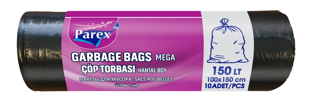 PAREX PROFESSIONAL GARBAGE BAGS MEGA(10 PIECES-100X150Cm 150L)