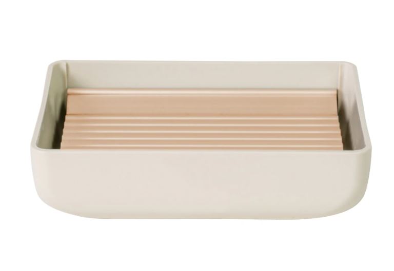 TOSKANA SOAP DISH - WHITE GOLD