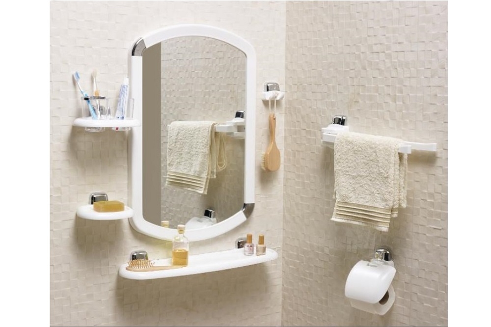 P. NOVA, 2401 BATH MIRROR SET, WHIT