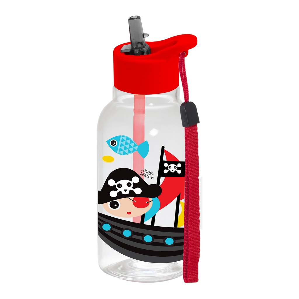 460 cc Decorated Bottle With Straw & Rope-Pirate