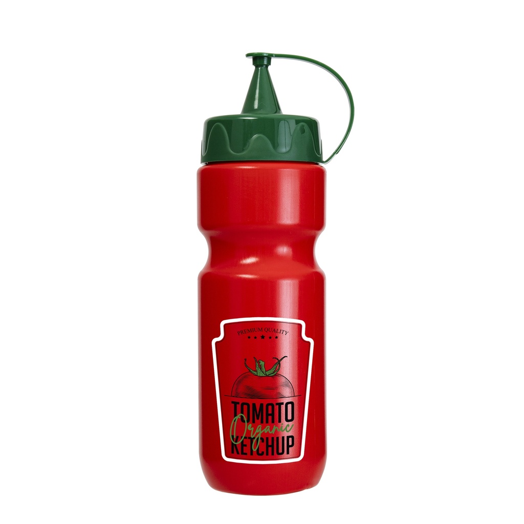 660 cc Decorated Ketchup Bottle-Red-Tomato Ketchup