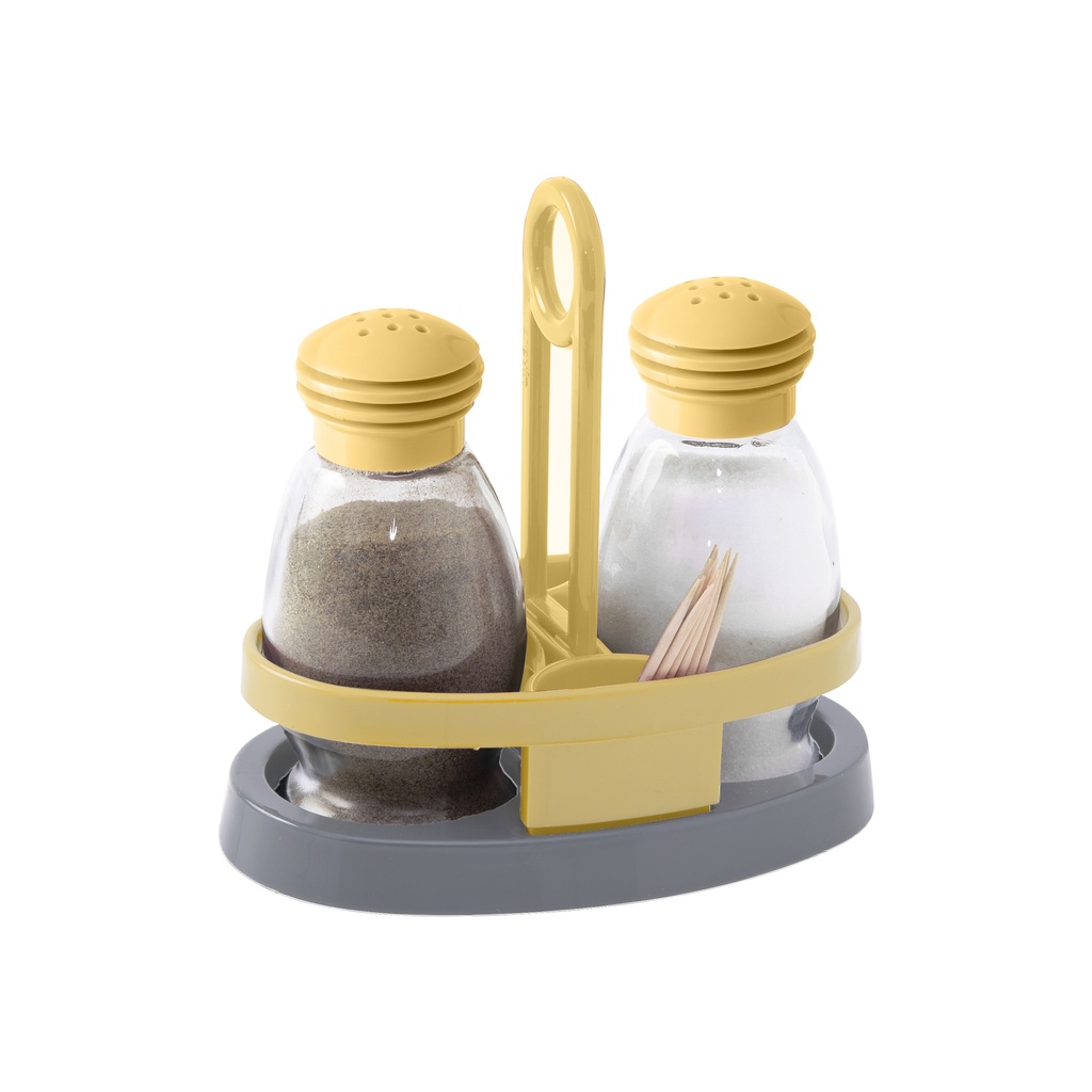 2 pcs 95 cc Salt Shaker Set With Base-Sand