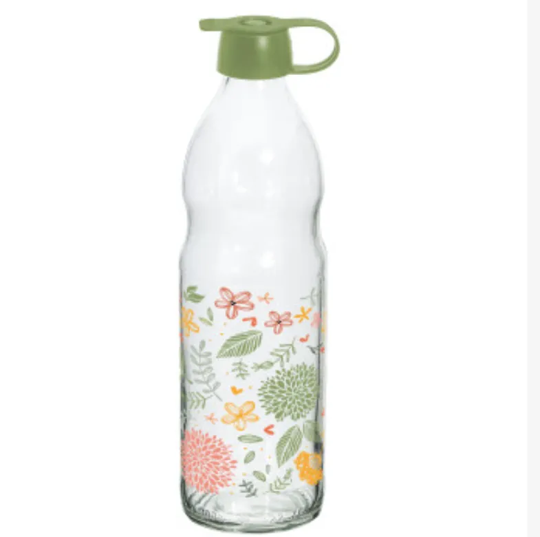 1 lt Decorated Water Bottle-Botanica