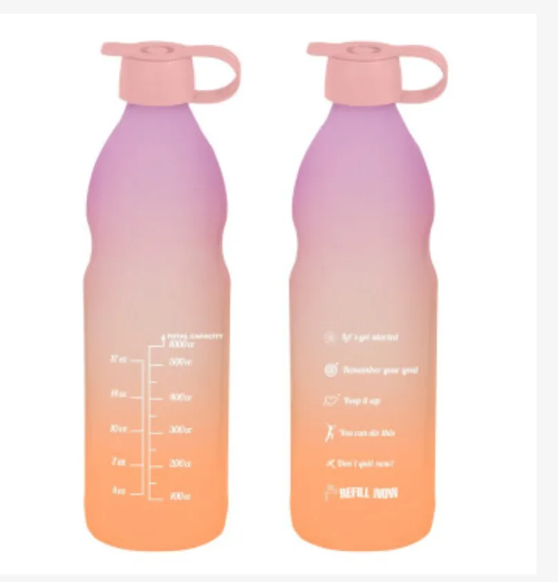 1 lt Double Coloured Water Bottle-Soft Pink