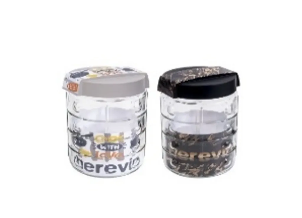 1,35 lt Canister-Cook With Love-Yellow Black Marble