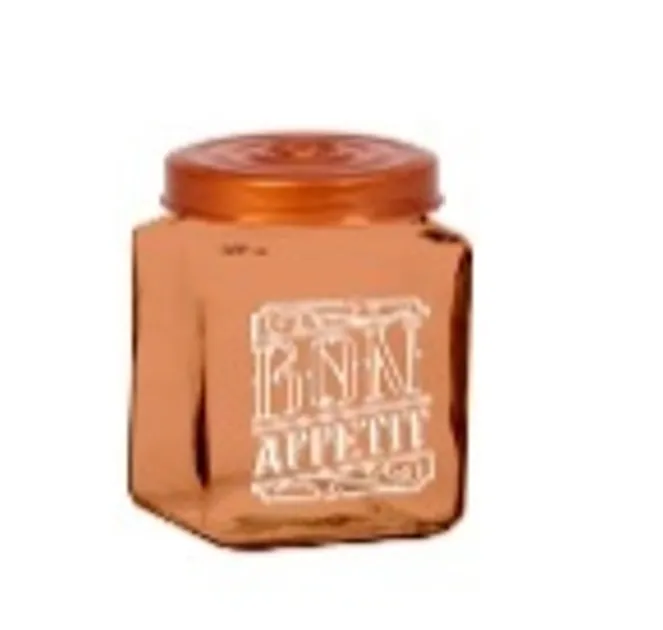1,5 lt Square Canister-Gold Rose-White Bon Appetit