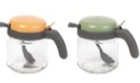 425 ml Spice Jar Set With Spoon-Peach-Green