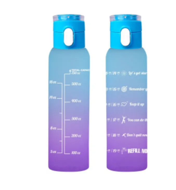 750 ml Double Coloured Water Bottle with Hanger-Blue