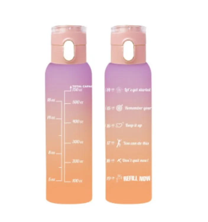 750 ml Double Coloured Water Bottle with Hanger-Soft Pink