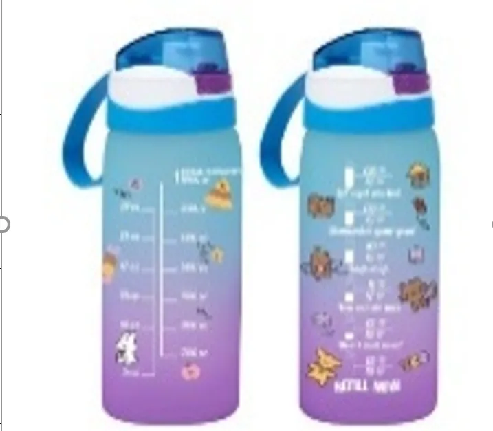 1 lt Decorated Double Coloured Water Bottle-PC-Blue