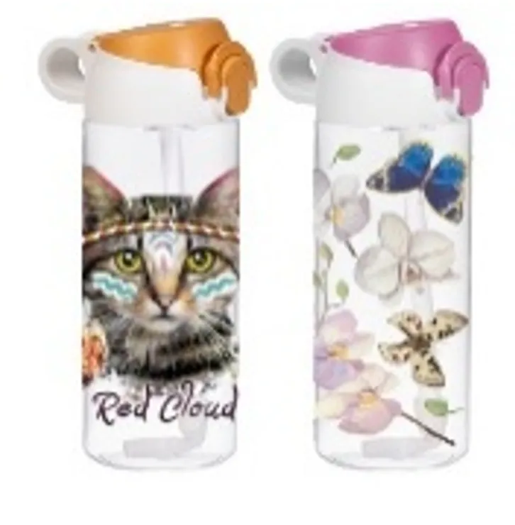 750 ml Water Bottle With Straw-PC-Cat-Butterfly
