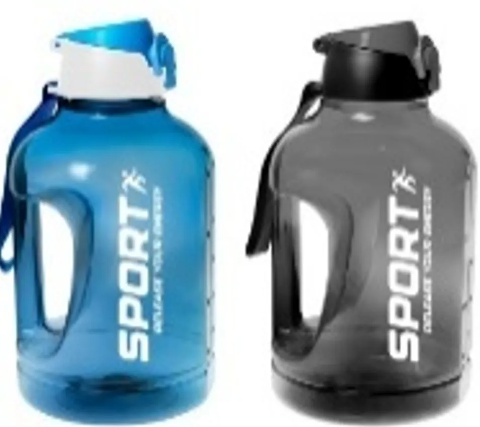 2,5 lt Decorated Colored Bottle With Handle-Blue-Grey-Sport