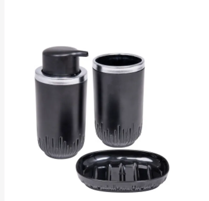 3 pcs Bathroom Set-Chrome Plated-Black