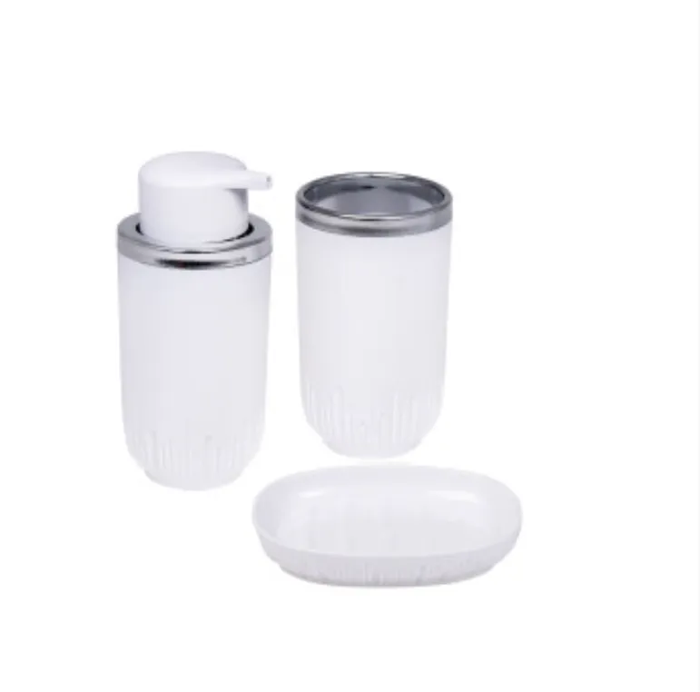 3 pcs Bathroom Set-Chrome Plated-White