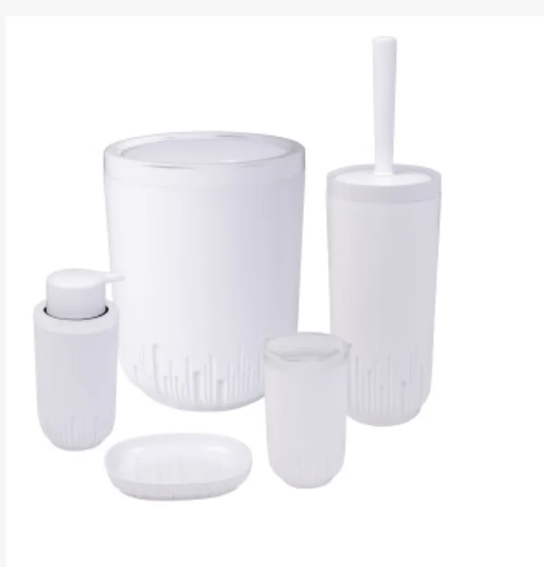 5 pcs Bathroom Set-Chrome Plated-White