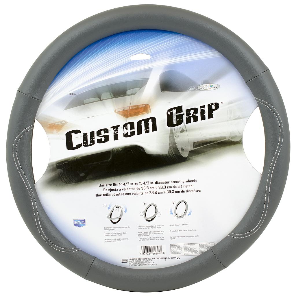 Cover Steering Wheel Black Leatherette Cust