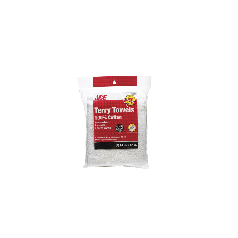 Terry Towel Wht 4Pk