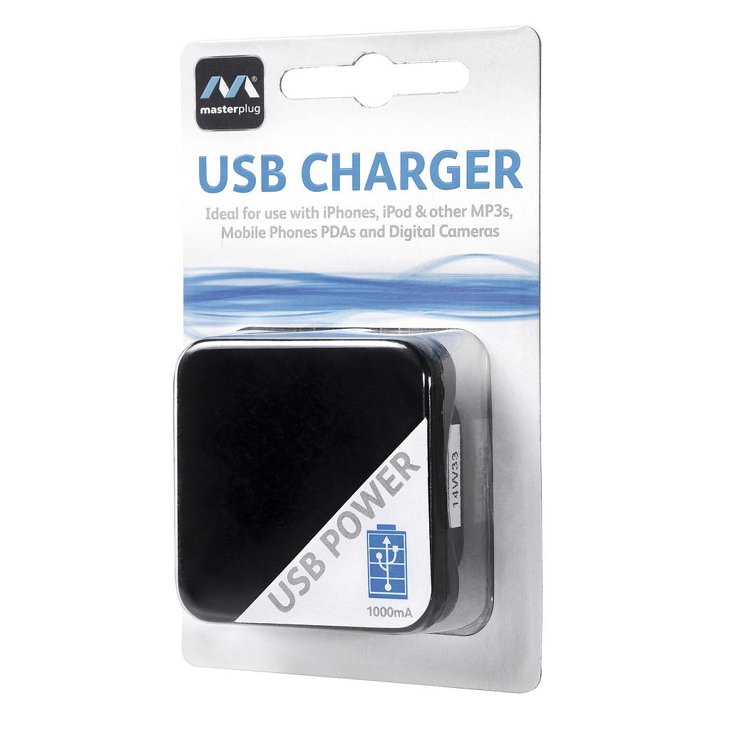 Black Usb Charger 220V 240V 50-60Hz British Plug 
