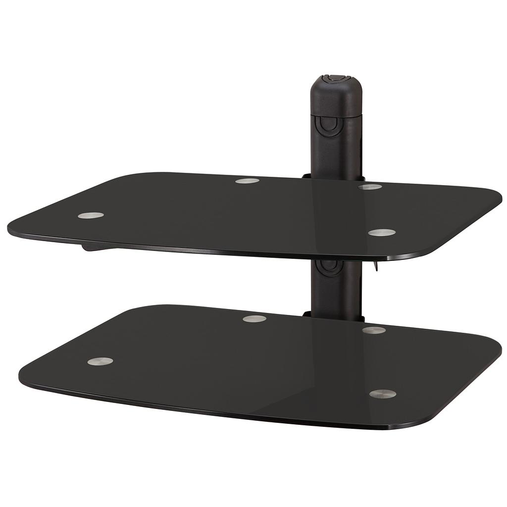 Ross Double Shelf Mount Glass Black