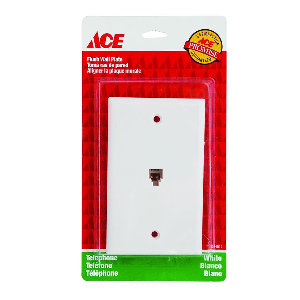 4C FLUSH SINGLE WALL PLATE WHITE