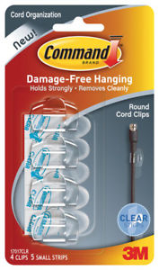 3M Command, Small Plastic Clip 2-3/4 in. L 4 pk
