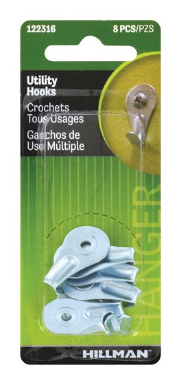 Hillman AnchorWire White Utility Utility Hooks 1 lb. 8 pk