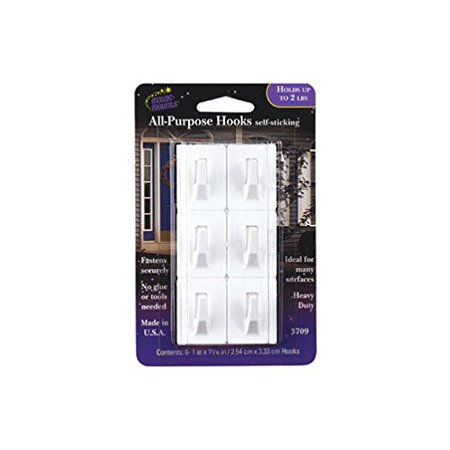 Magic Mounts Self Stick Adhesive All Purpose Hanger 2 lb. 6 pk Metal.