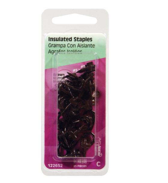 Hillman AnchorWire 1/2 in. W x 1/2 in. L Insulated Crown Insulated Staples 25 pk