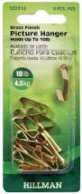 Hillman AnchorWire Brass-Plated Gold Conventional Picture Hanger 10 lb. 8 pk