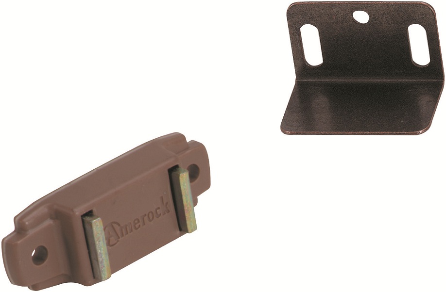Amerock 3/4 in. W x 1-15/16 in. L Brown Plastic Magnetic Catch 1 pk