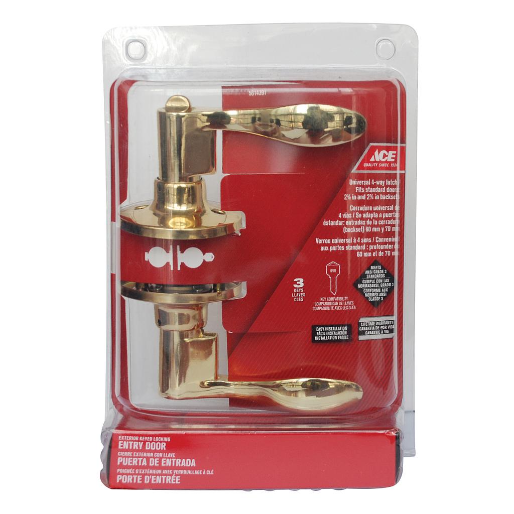 Doorlock Entry Tubular Wave Lever Polished Br
