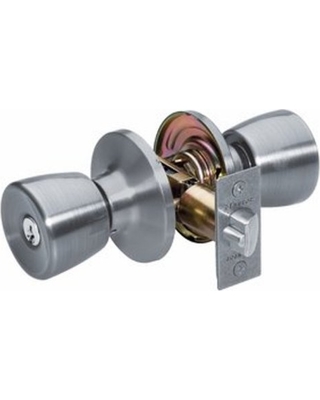 Doorlock Entry Cylindrical Tulip Knob Satin N