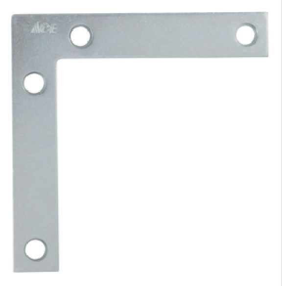 Flat Corner Brace 3 1-2In X 5-8In (8.89Cm X 1.59Cm) Zinc Ace