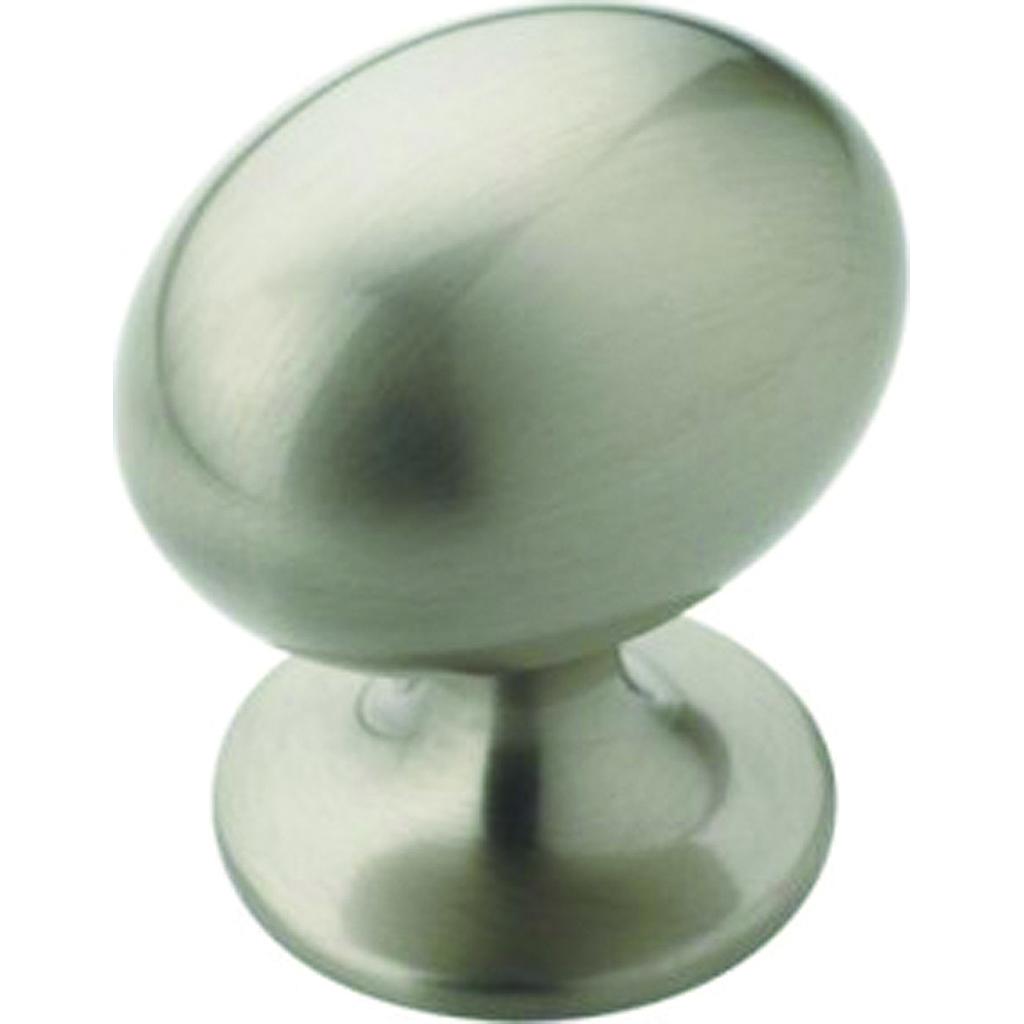 KNOB OVAL 1-3/8"STN NCKL