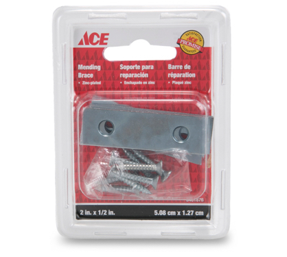 Mending Brace 2In X 1-2In (5.08Cm X 1.27Cm) Zinc Ace