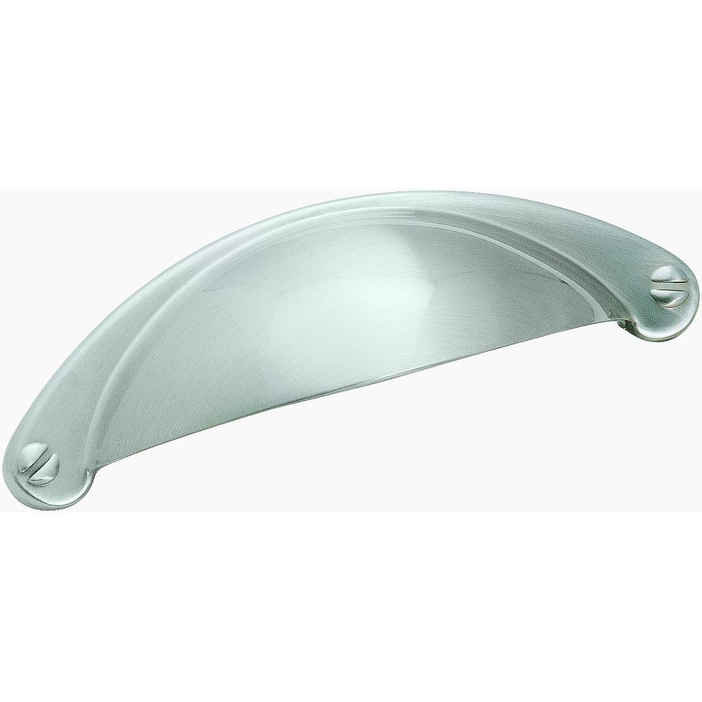 Amerock Essential'Z Pull Cup Cabinet Pull Cup 2-1/2 in. Satin Nickel 1 pk
