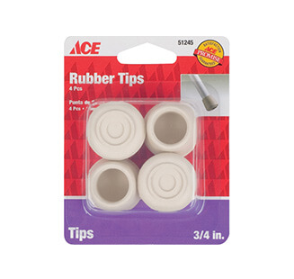 Rubber Leg Tip - 3-4" Off- White