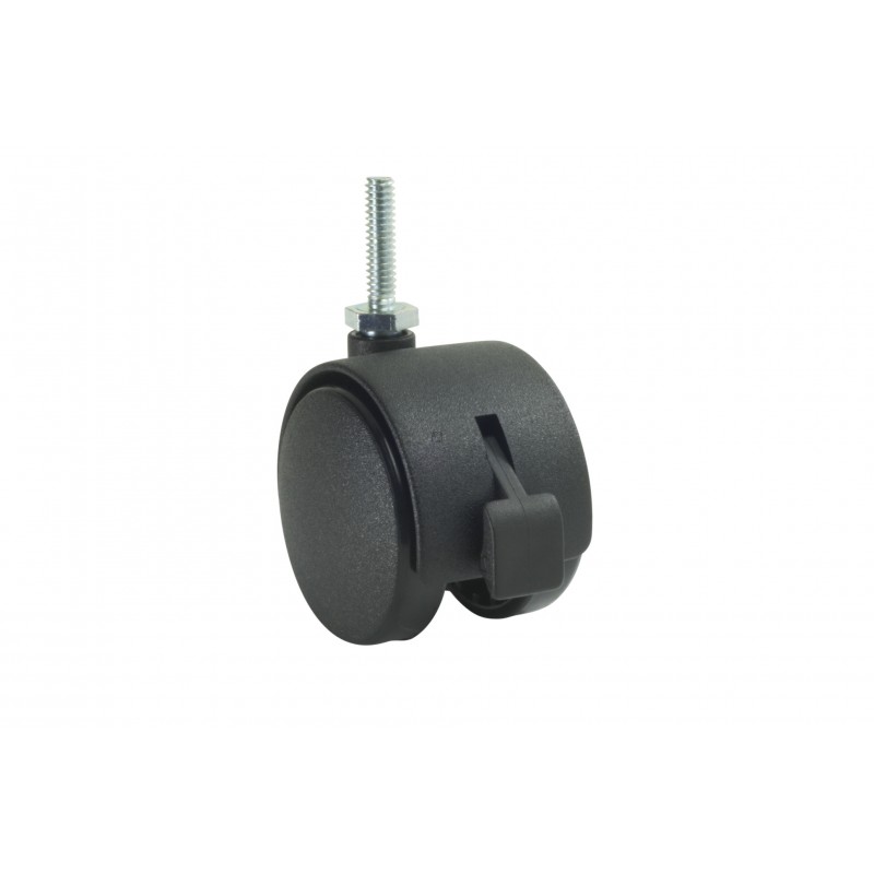 Caster, Black Twin Wheelcasters With Stem-2"