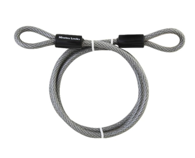Master Lock 3/8 in. Dia. x 72 in. L Vinyl Coated Steel Flexible Braided Steel Cable