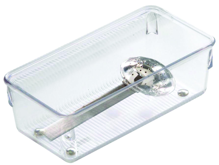 Inter Design 3x6x2 in. L Clear Plastic Drawer Organizer.