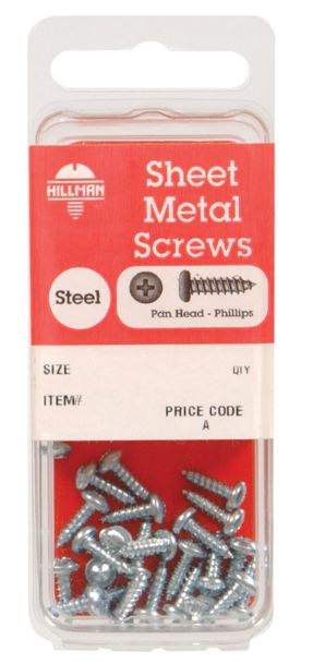 Hillman No. 6 x 3/8 in. L Phillips Pan Head Zinc-Plated Steel Sheet Metal Screws 25 pk