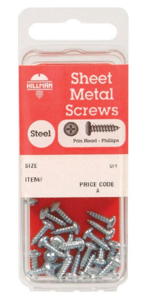 Hillman No. 6 x 5/8 in. L Phillips Pan Head Zinc-Plated Steel Sheet Metal Screws 20 pk