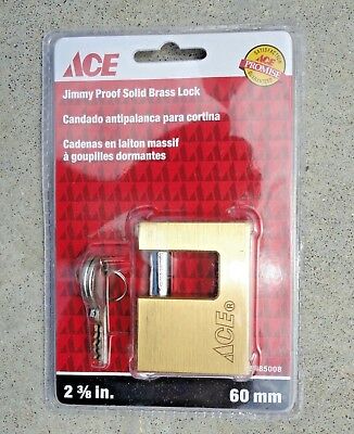 Jimmy Proof Padlock 75Mm (2 15-16In) Brass Ace.