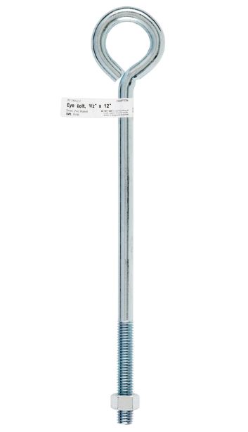 Eyebolt 12In (30.48Cm) 1 1-4In (31.8Mm) Eye Zinc Plated Steel Ace