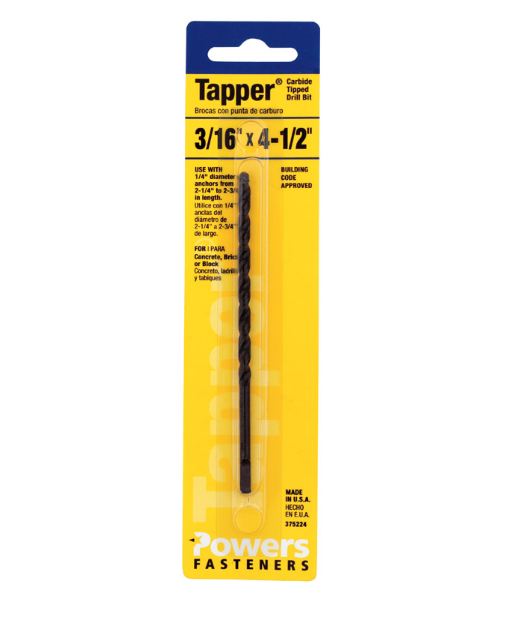 TAPPER BIT 3/16X4 1/2