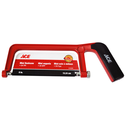 24 Tpi Mini Frame Hacksaw 6In (15Cm), Tpr Handle Ace. Cancel