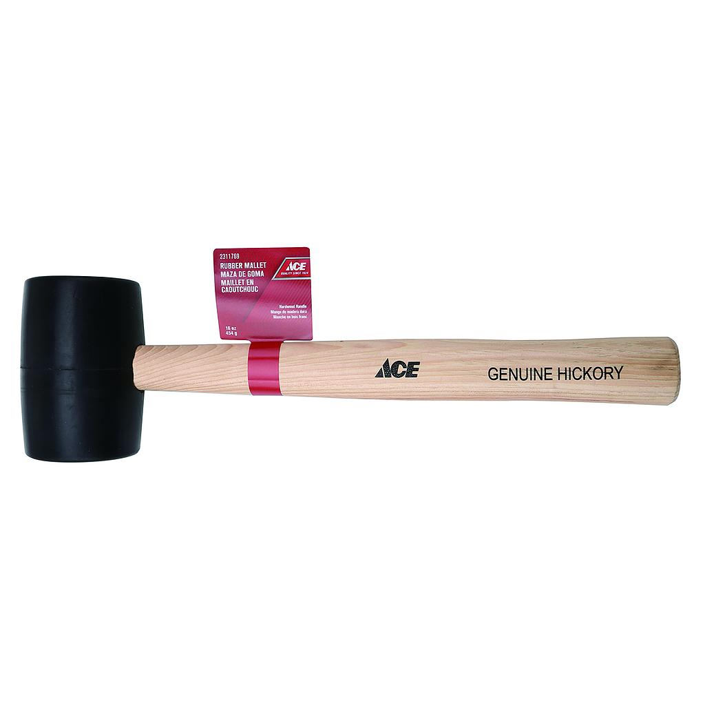 Rubber Mallet 16Oz (0.45Kg) Wood Handle Ace.